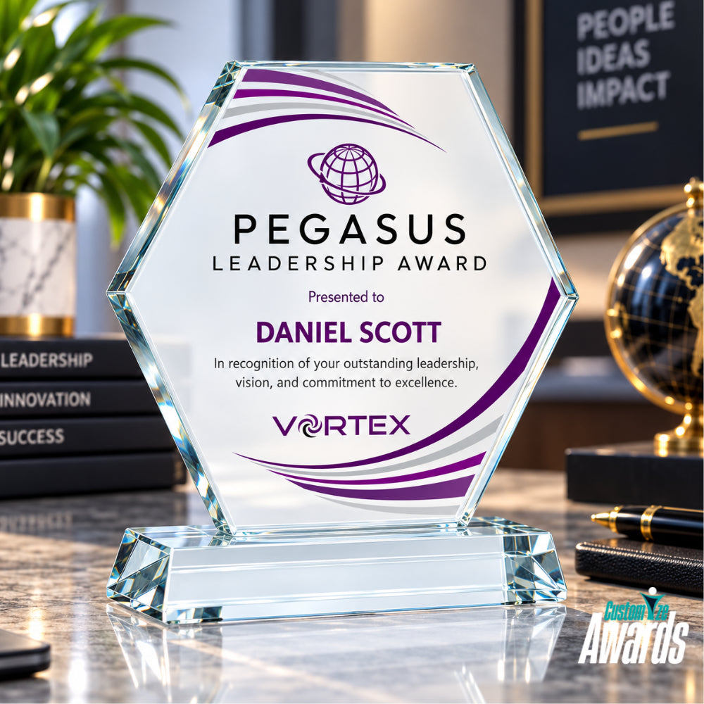 Hexagon Crystal  Corporate Recognition Award  lfestyle 