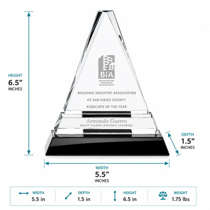 Triangle Intrépide | Trophée en cristal personnalisé