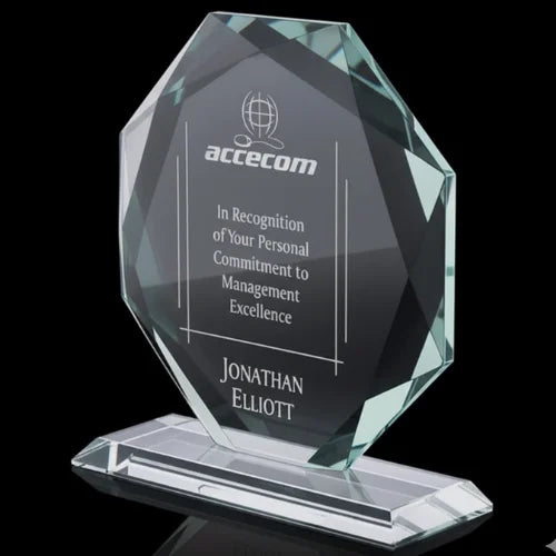 Kitchener Jade Octagon plaque crystal Award