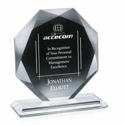 Kitchener Jade Octagon plaque crystal Award
