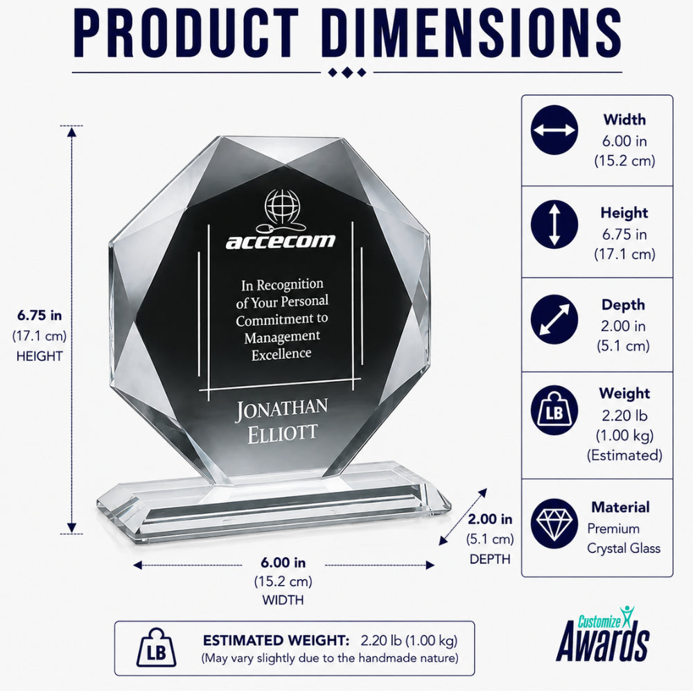 Kitchener Jade | Glass Awards Plaque for Excellence