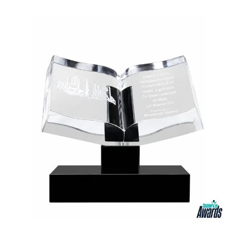 Legacy Crystal Open Book Award – Educational Excellence Trophy