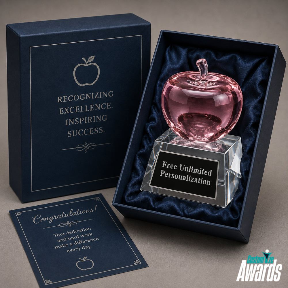 Legacy Apple  Personalized Engraved Crystal Award  pakagng 