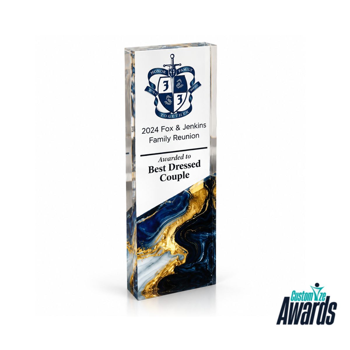 Marble Elegance | Custom Acrylic Family Reunion Award