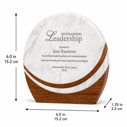 Marblewood | Custum Engraved Leadership Award plaque
