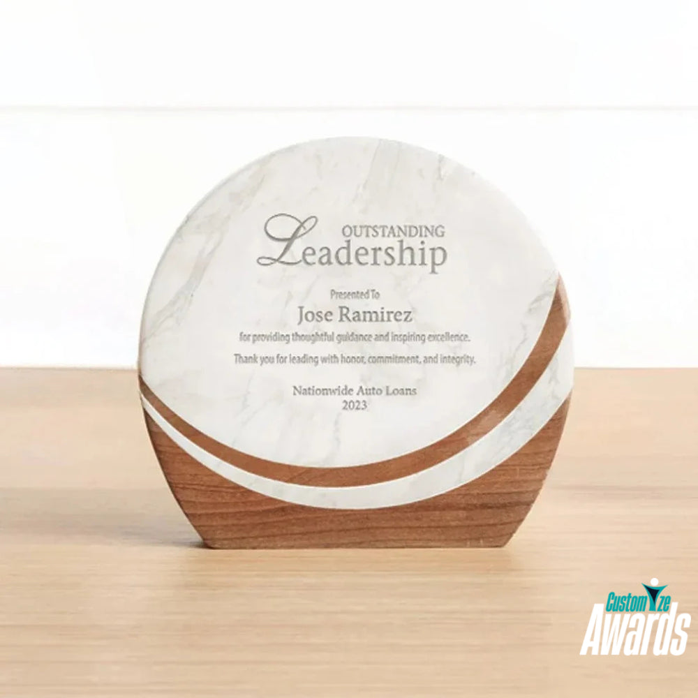  Marblewood Leadership Award plaque lifestle 