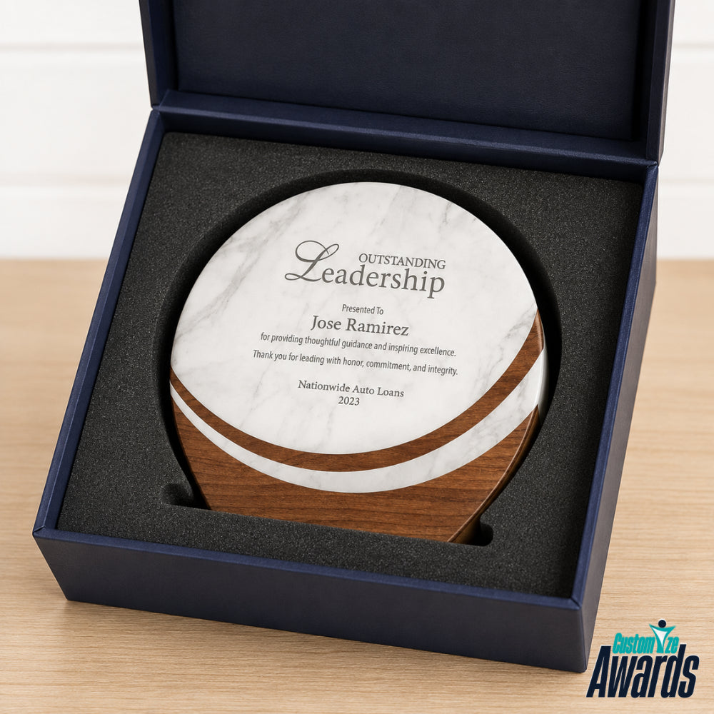  Marblewood Leadership Award plaque pakaging 