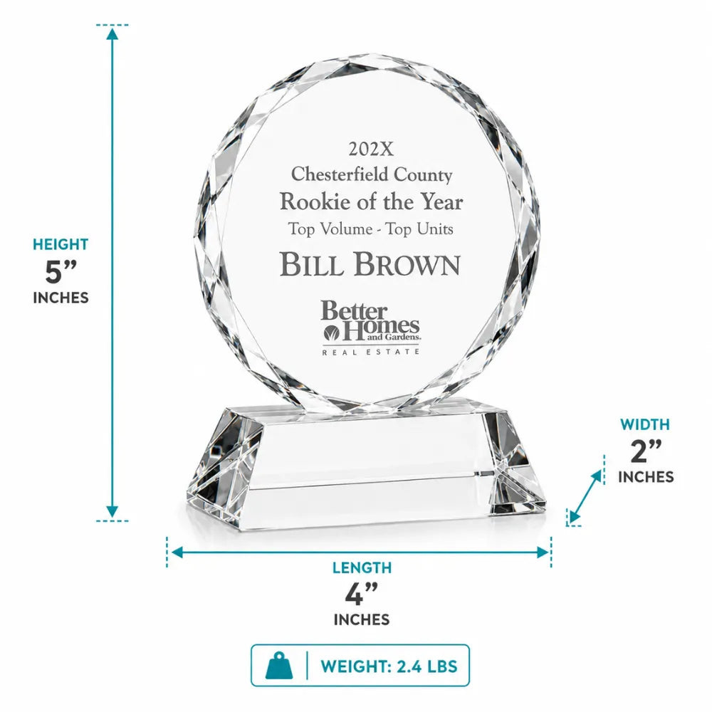 MiniatureRoundCrystalAwarddimensions