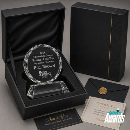 Ronde miniature | Trophée en cristal gravé personnalisé