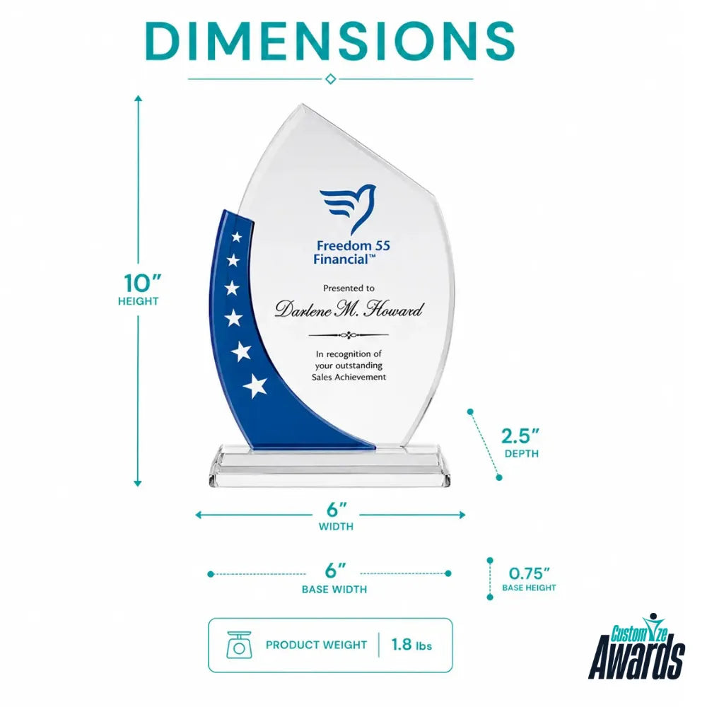 Patriot Acrylic  | Personalized Acrylic Award for Sales  Achievement Trophy