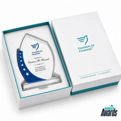 Trophée Acrylique Patriot | Trophée de réalisation de ventes personnalisé en acrylique