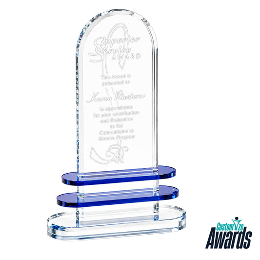 Pearl Lake Crystal  Engraved Recognition Award main 