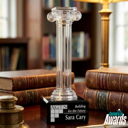 Cristal à colonne ionique | Trophées en cristal personnalisés