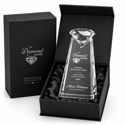 Essence Diamond Crystal | Trophée de reconnaissance personnalisé avec gravure
