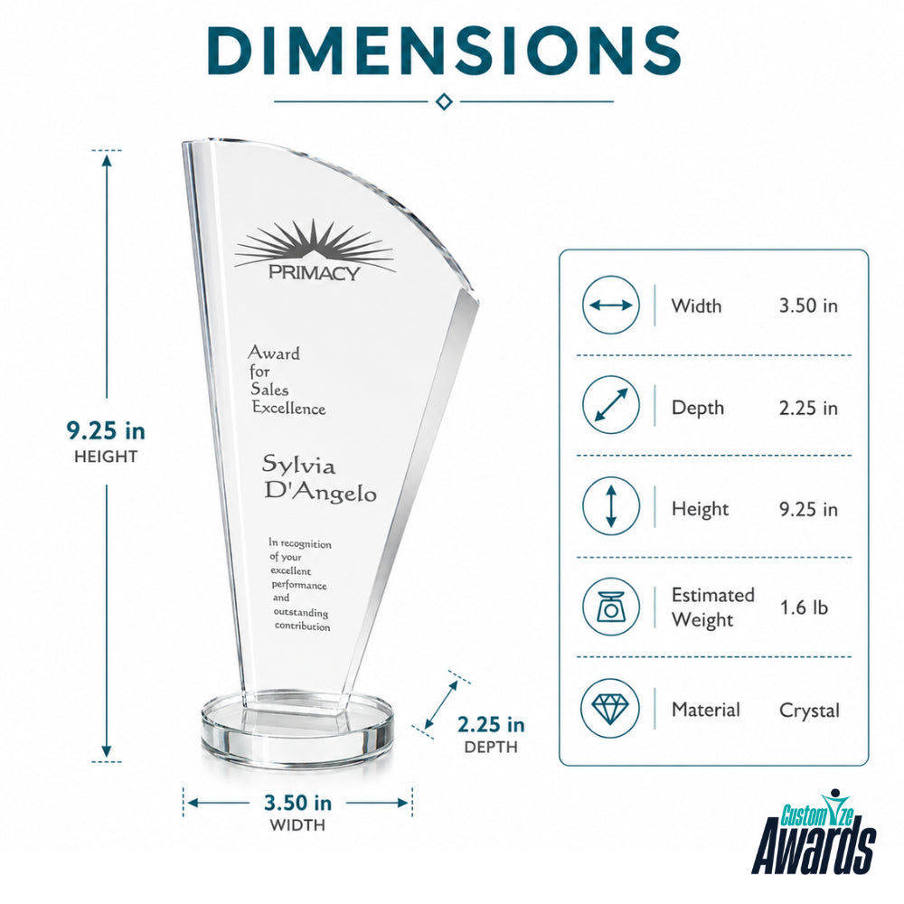 PersonalizedMeritCrystalAwarddimensions