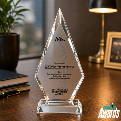 Solitaire Cristal | Trophées et Récompenses en Verre Cristal Gravé Personnalisé