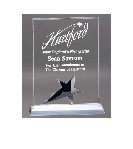 Personalized  Rectangle Crystal Star Award
