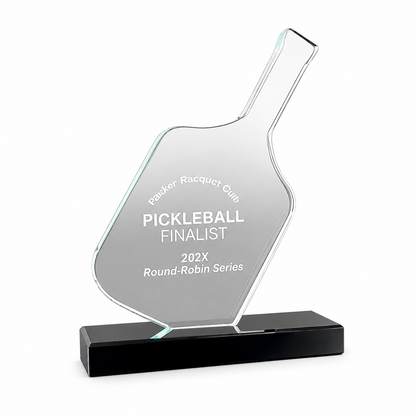 Crystal Pickleball Paddle Trophy Award