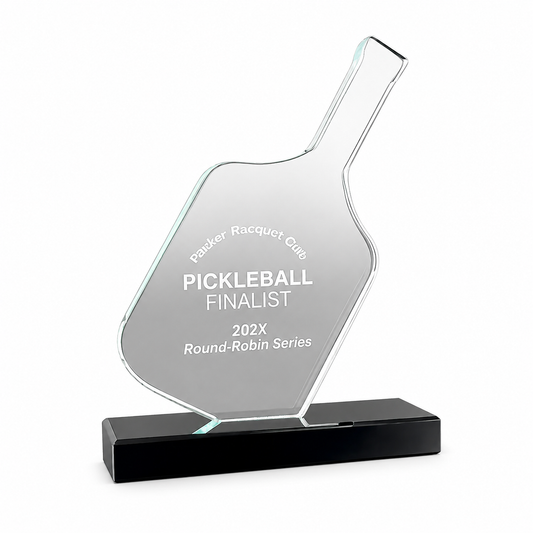 Crystal Pickleball Paddle Trophy Award