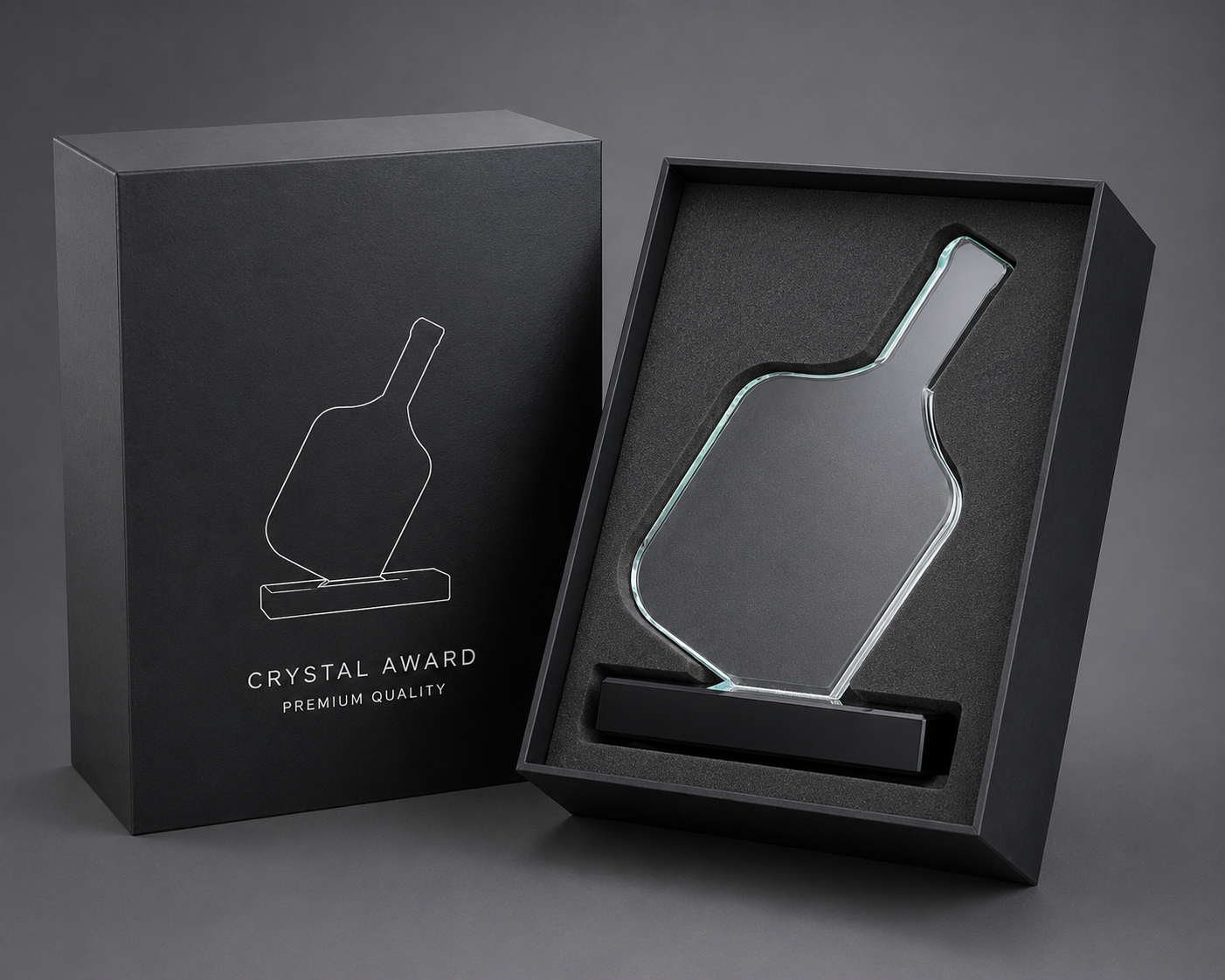Crystal Pickleball Paddle Trophy Award