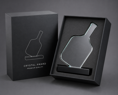 Crystal Pickleball Paddle Trophy Award