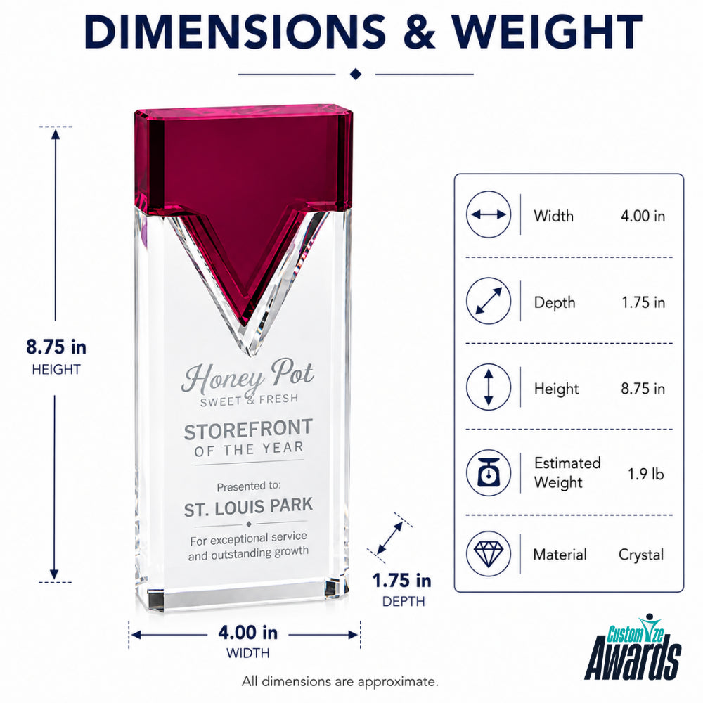 PremiumNobilityCrystalAwardTrophydimensions