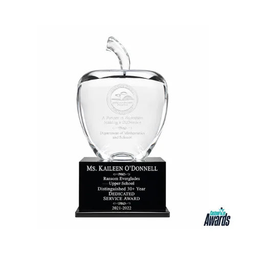 Prestige Crystal Apple Award | Educational Excellence Trophy
