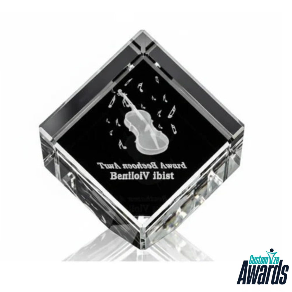 Prismatic Melody Cube | Personalized Engraved Recognition Trophy