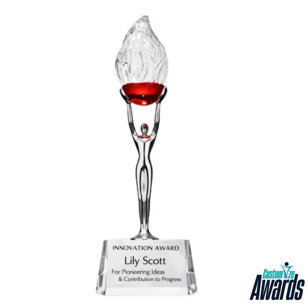 Ruby Flame | Personalized Engraved Recognition Crystal Award