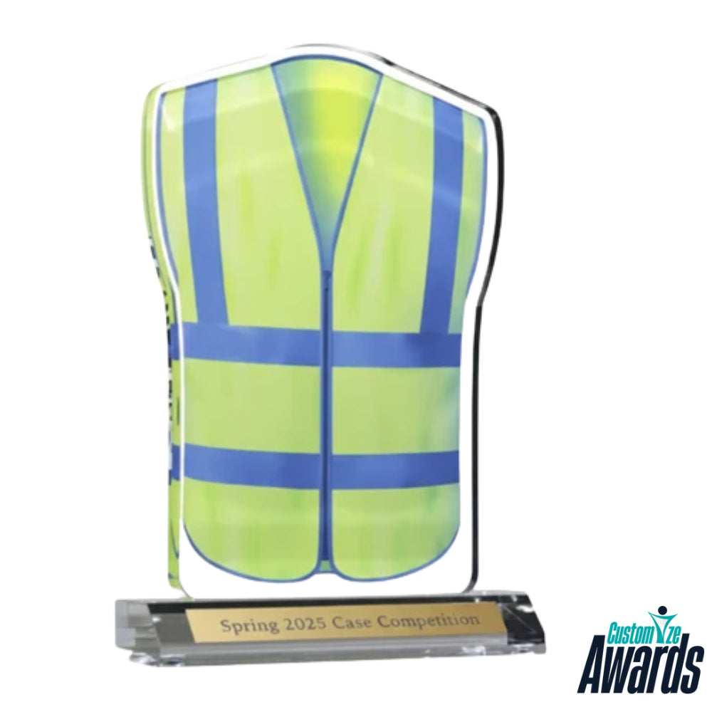 Safety Vest Crystal | Glass Awards for Corporate Events