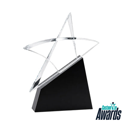 Étoile filante | Trophée en cristal personnalisé gravé