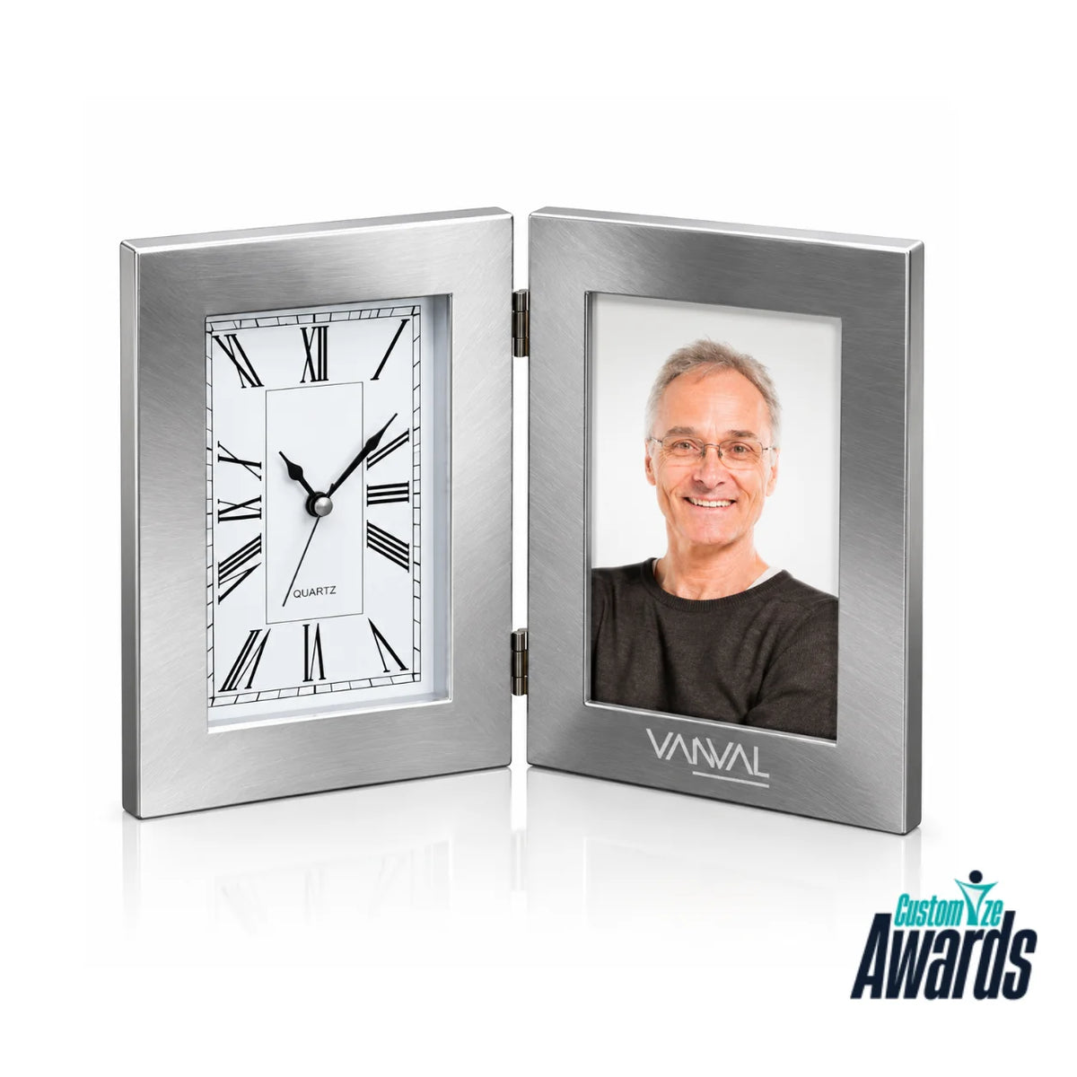 Silver Memories | Personalized Retirement Photo Frame Clock