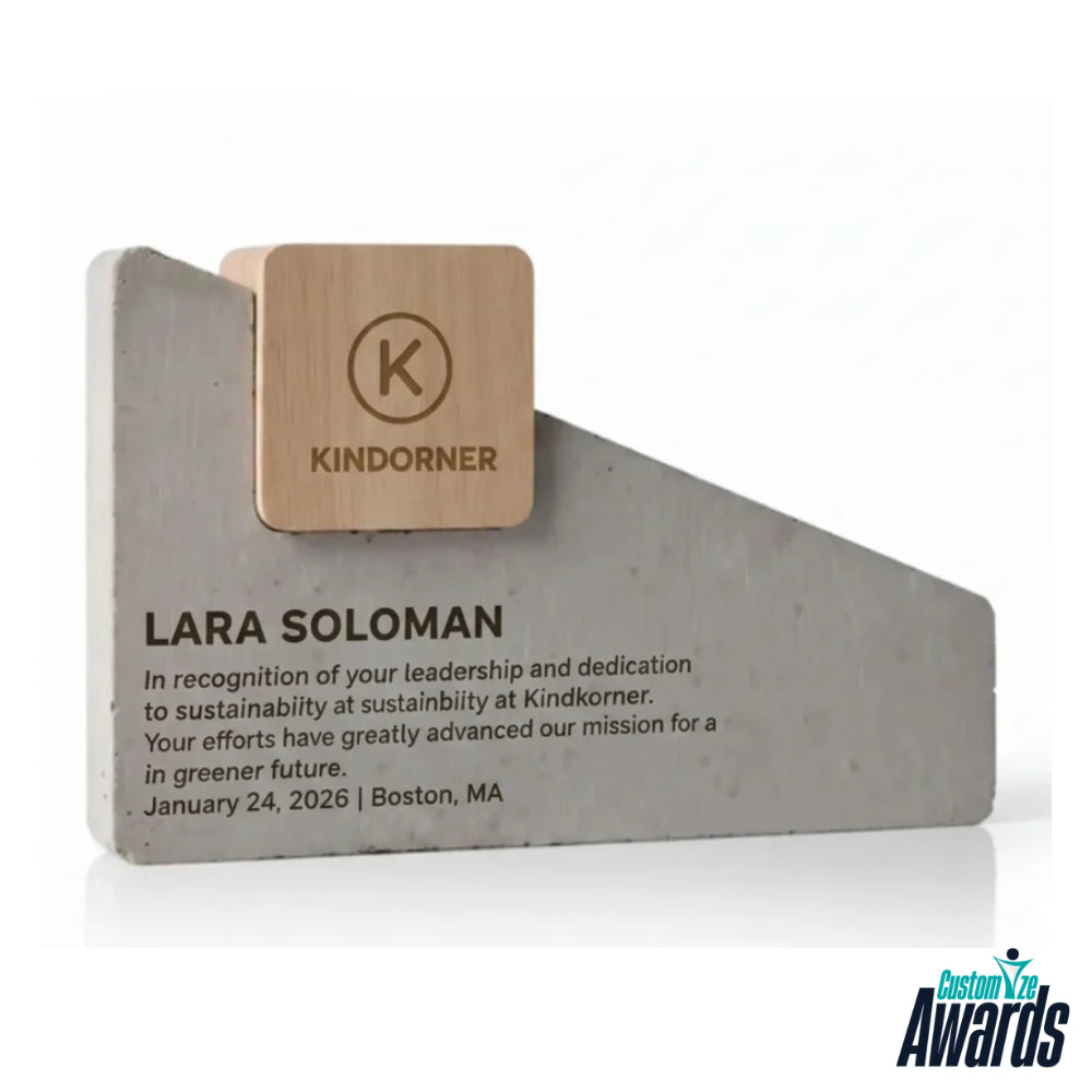 Slanted Concrete | Custom Wood Award Plaques with Engraving