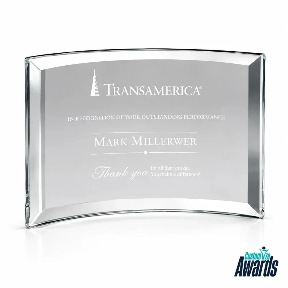 Sterling Arc | Custom Engraved Crystal Trophy