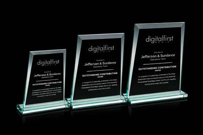 Sullivan Jade Rectangle crystal plaque Award