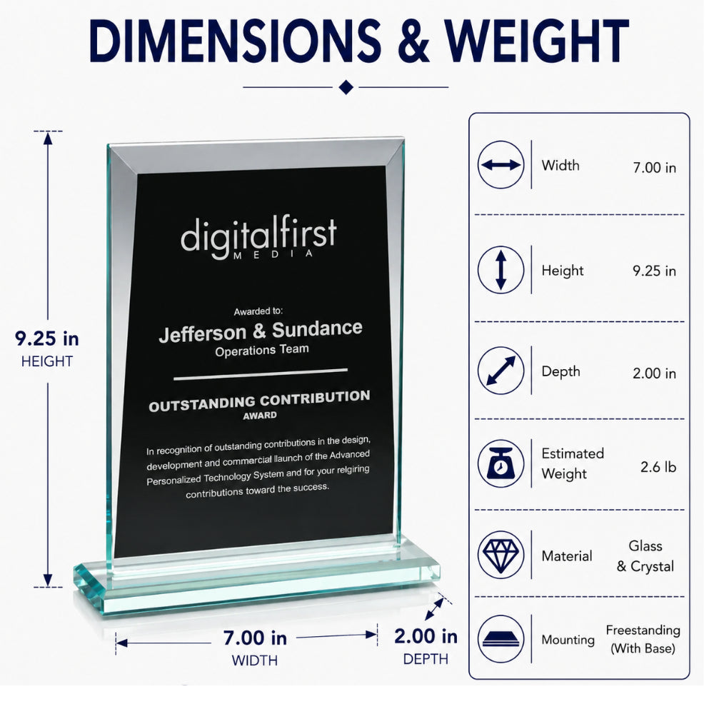 Sullivan Rectangle | Crystal Recognition Plaque