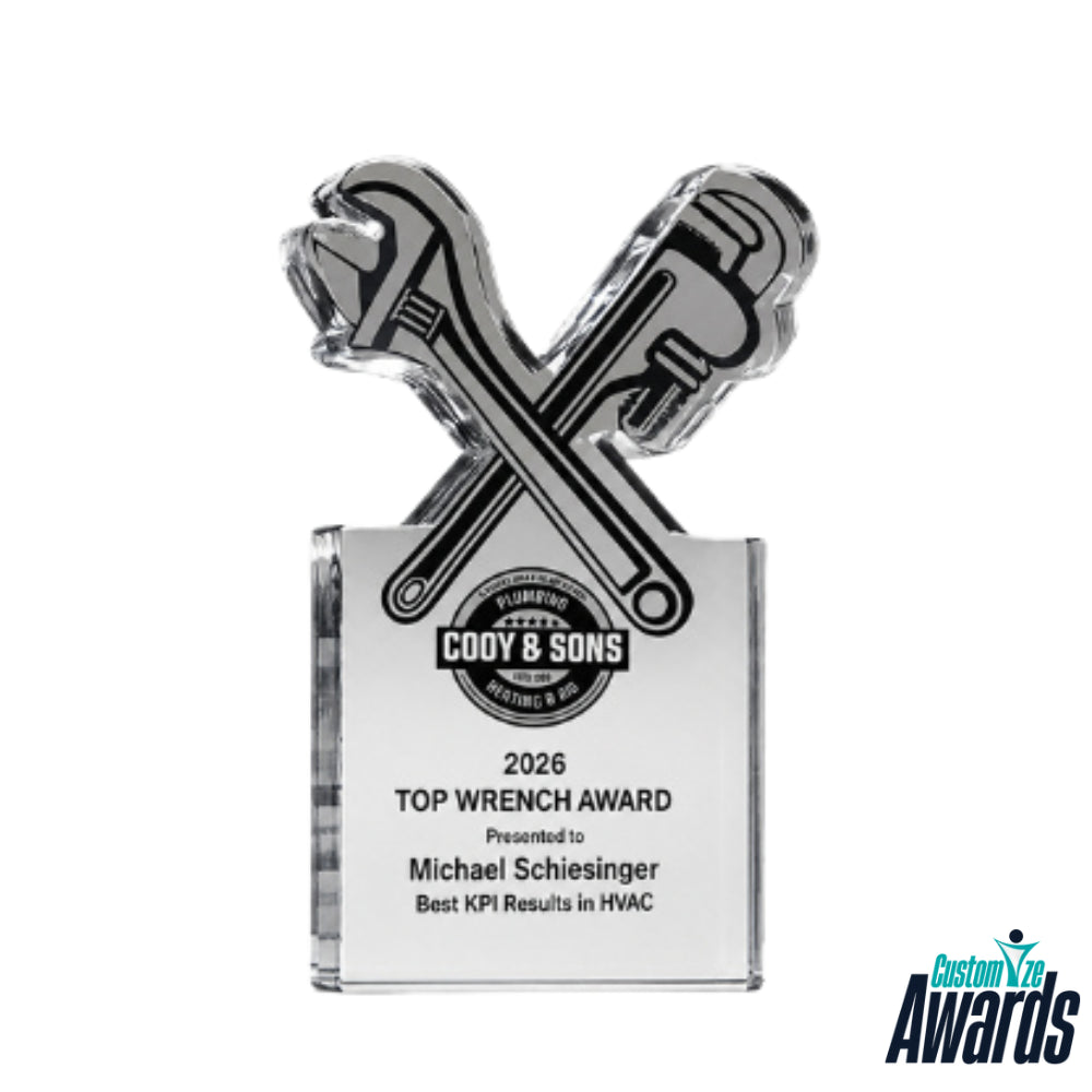 Tradesman Crystal | Plumbing Employee Appreciation Crystal Award