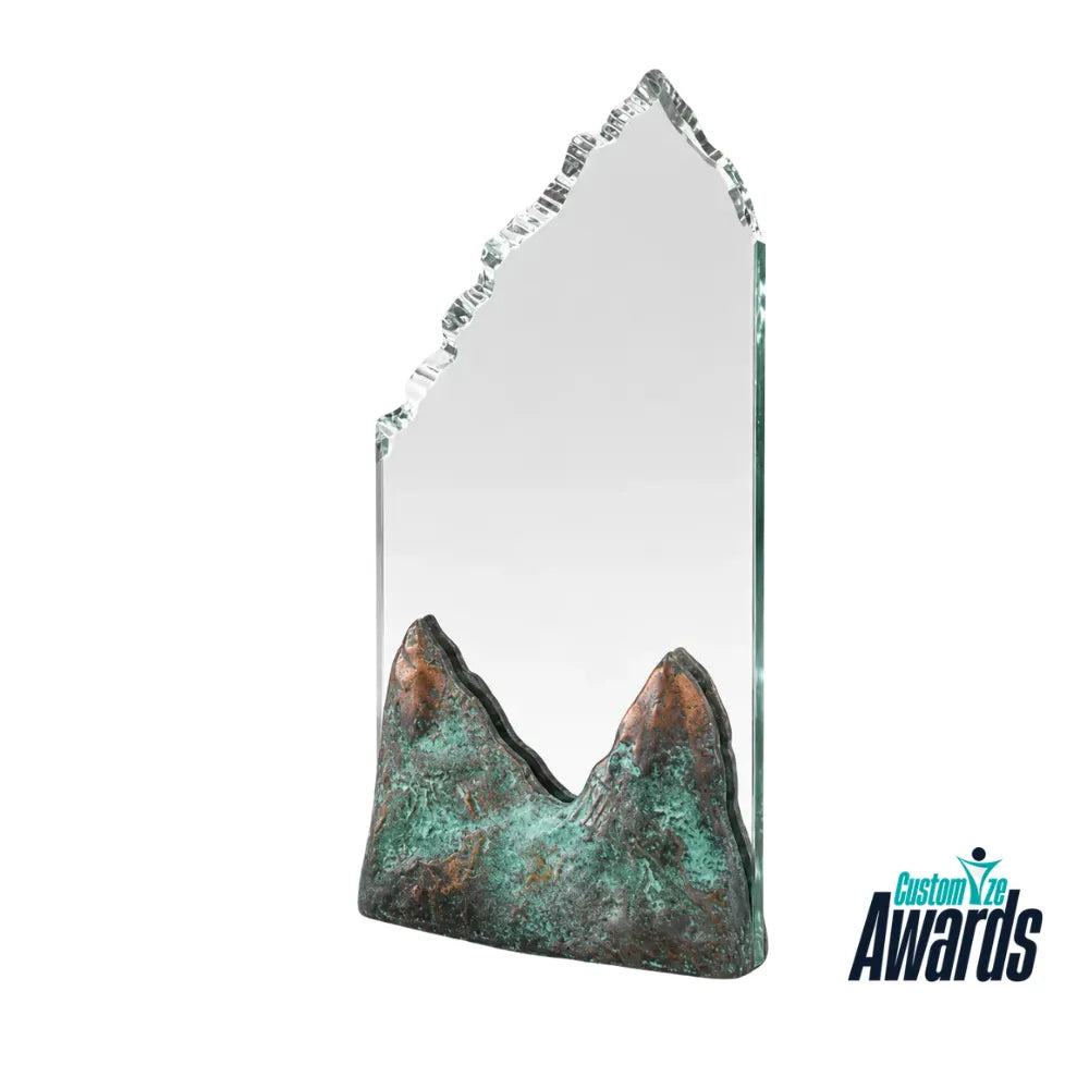 Summit Ridge  | Custom Engraved Art Glass Award Trophy