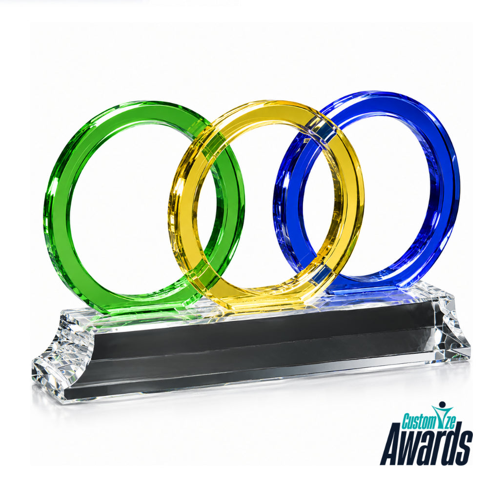 Trident Crystal  Engraved Recognition Award without engraving 
