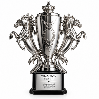 Twin Dragon | Customized Silver Metal Victory Trophy