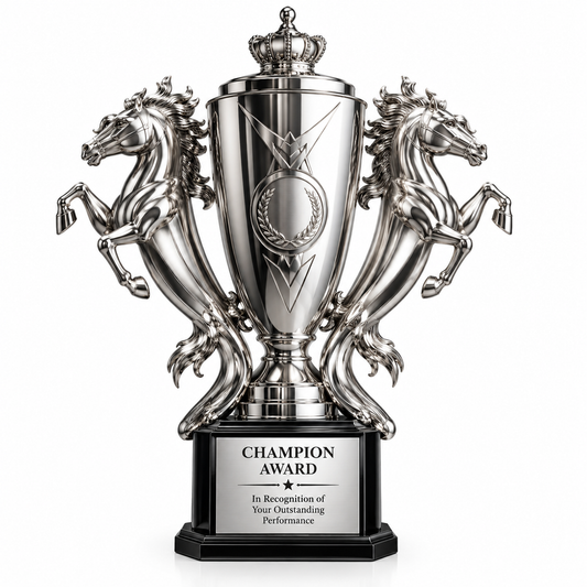 Twin Dragon | Customized Silver Metal Victory Trophy