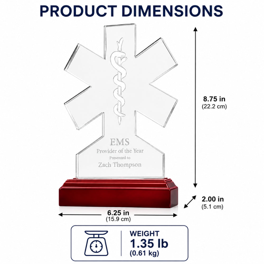 Valor Star  EMS Provider Recognition Award  dimensiosn 