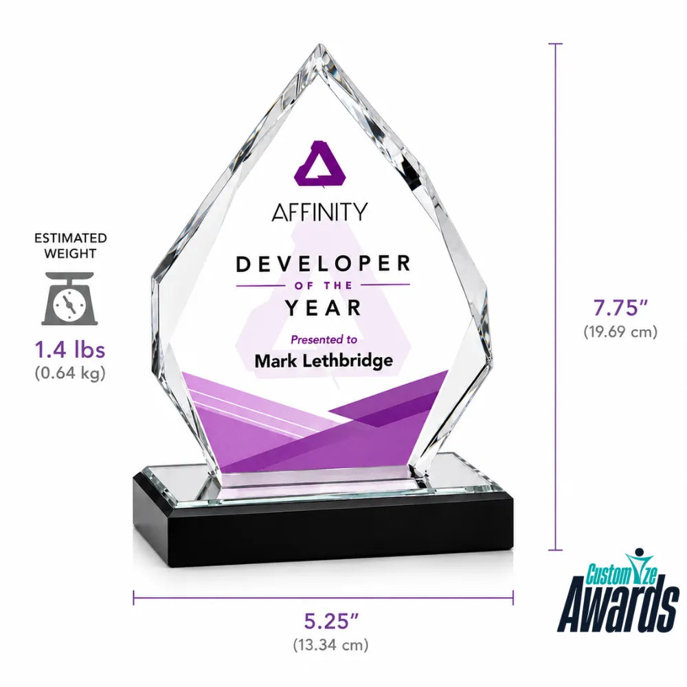 Vertex Prestige | Custom Engraved Crystal Award Trophy