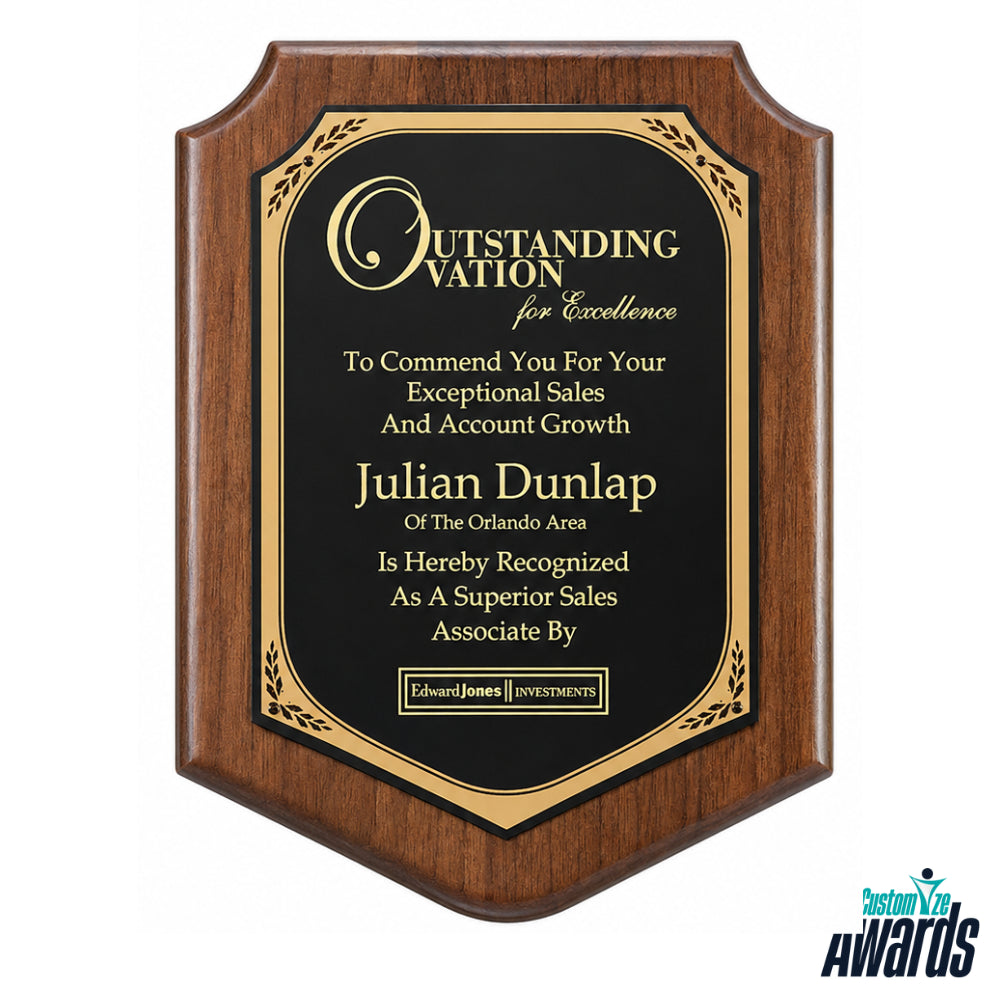 Walnut Prestige | Custom Wood Plaques for Corporate Events