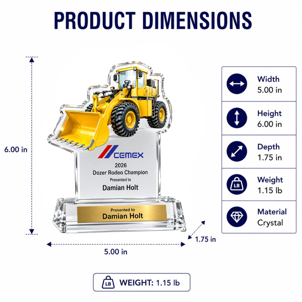 WheelLoaderAcrylicAwarddimensions