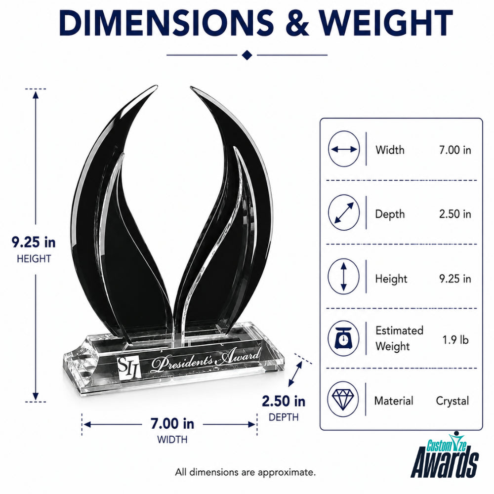 WingsofPeaceCrystalAwardTrophydimensions