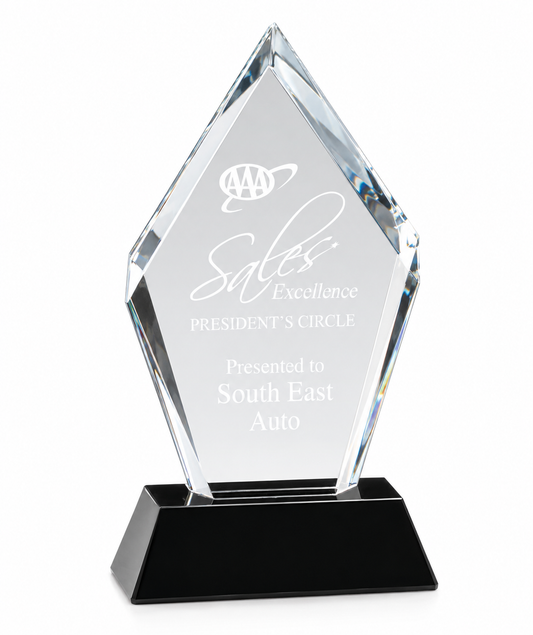 Engraved  Optical Diamond Custom Crystal Award