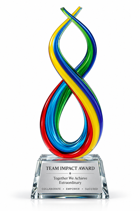 Harmony Twist | Custom Art Glass Achievement Award