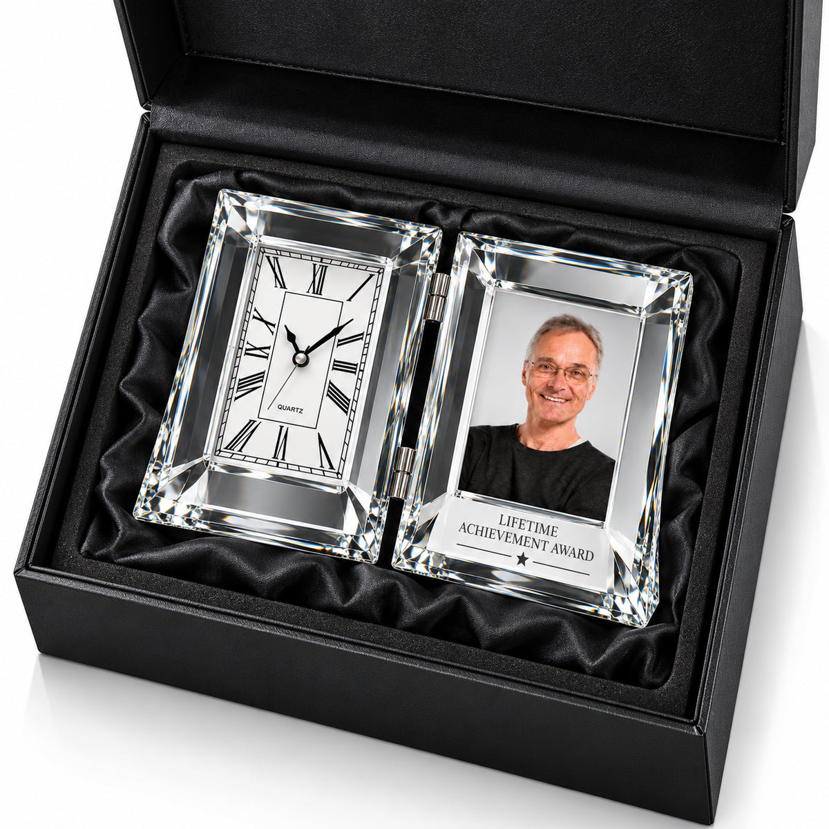 Silver Memories | Personalized Retirement Photo Frame Clock