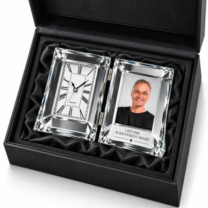 Silver Memories | Personalized Retirement Photo Frame Clock